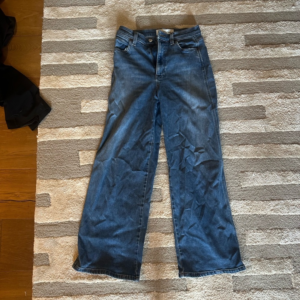 Reformation Dark Blue Wide-Leg High-Rise Jeans